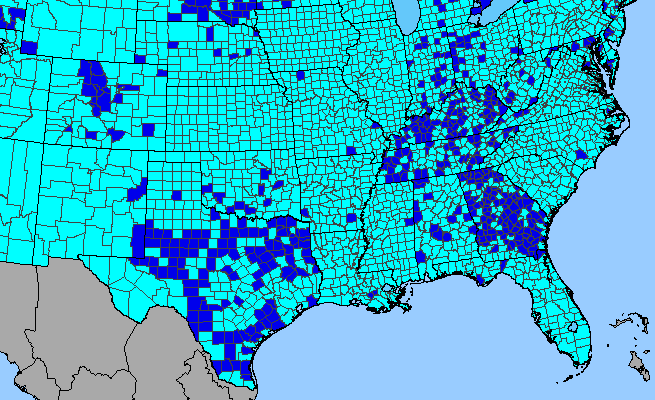 The range of Erigeron canadensis